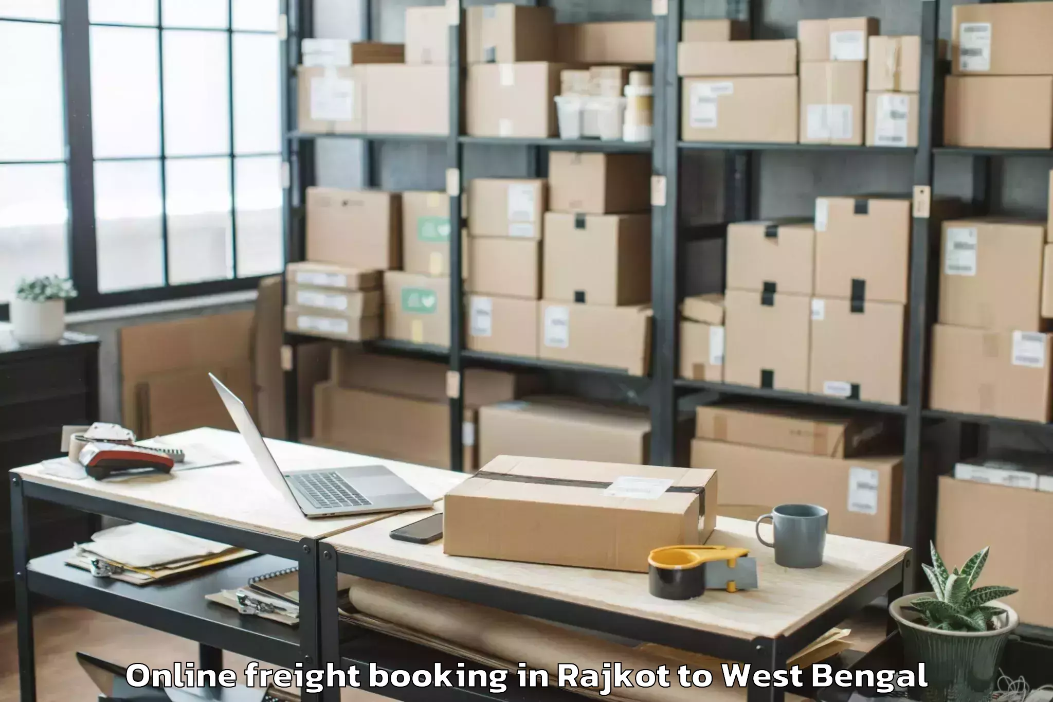 Top Rajkot to Mandirbazar Online Freight Booking Available